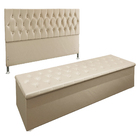 Kit Cabeceira E Calçadeira Baú Queen 1 60m Madrid Suede - Pal