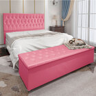 Kit Cabeceira E Calçadeira Baú Queen 1 60m Madrid Suede - Pal