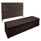 Kit Cabeceira E Calçadeira Baú Queen 1 60m Madrid Suede - Pal