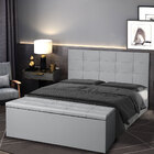 Kit Cabeceira E Calçadeira Baú Queen 1 60m Roma Corano Cinza