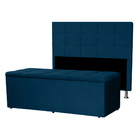 Kit Cabeceira E Calçadeira Baú Queen 1 60m Roma Suede - Palla