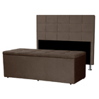 Kit Cabeceira E Calçadeira Baú Queen 1 60m Roma Suede - Palla