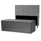Kit Cabeceira E Calçadeira Baú Queen 1 60m Roma Suede - Palla