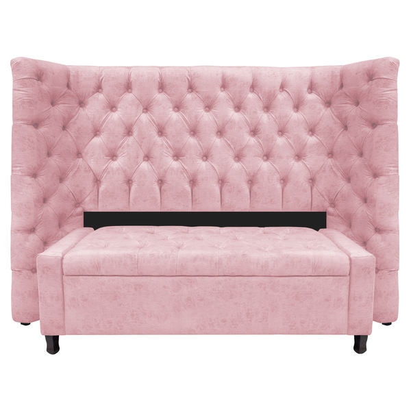 Kit Cabeceira E Calçadeira Baú Queen Everest P02 160 Cm Para