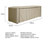 Kit Cabeceira E Calçadeira Baú Queen Minsk P02 160 Cm Para Ca