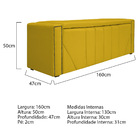 Kit Cabeceira E Calçadeira Baú Queen Minsk P02 160 Cm Para Ca