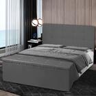 Kit Cabeceira E Calçadeira Baú Solteiro 0,90m Berlim Suede Ci