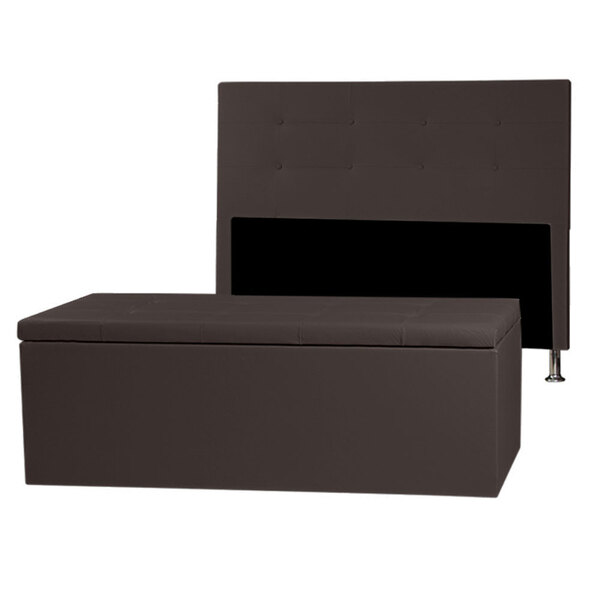 Kit Cabeceira E Calçadeira Baú Solteiro 0 90m Berlim Corano M