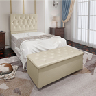 Kit Cabeceira E Calçadeira Baú Solteiro 0 90m Madrid Suede Be