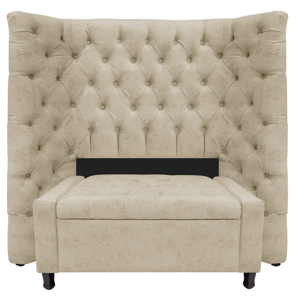 Kit Cabeceira E Calçadeira Baú Solteiro Everest P02 90 Cm Par