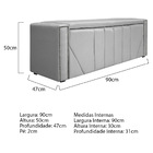 Kit Cabeceira E Calçadeira Baú Solteiro Minsk P02 90 Cm Para