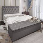 Kit Cabeceira E Calçadeira Cama Box 140 Cm Madri Suede Cinza