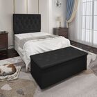 Kit Cabeceira E Calçadeira Cama Box 90 Cm Madri Suede Preto