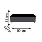 Kit Cabeceira E Calçadeira Cama Box 90 Cm Madri Suede Preto