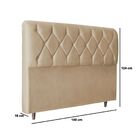 Kit Cabeceira E Calçadeira Cama Casal 140 Cm Elisa Suede Bege