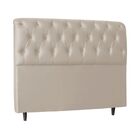 Kit Cabeceira E Calçadeira Cama King 195 Cm Stella Linho Bege