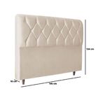 Kit Cabeceira E Calçadeira Cama King 195 Cm Yasmin Veludo Bege