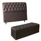 Kit Cabeceira E Calçadeira Cama Queen 160 Cm Stella Suede Mar