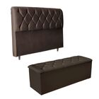 Kit Cabeceira E Calçadeira Cama Queen 160 Cm Yasmin Veludo Ma