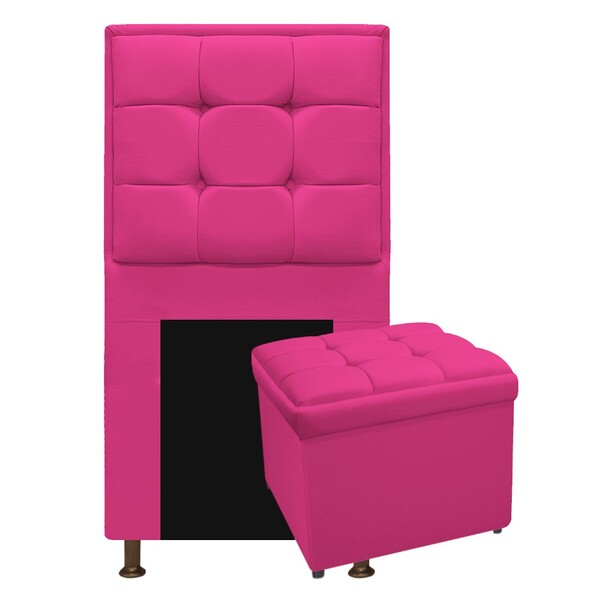 Kit Cabeceira E Calçadeira Copenhague 100 Cm Solteiro Suede P