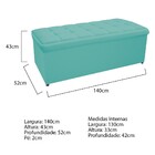 Kit Cabeceira E Calçadeira Copenhague 140 Cm Casal Suede Azul