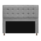 Kit Cabeceira E Calçadeira Copenhague 140 Cm Casal Suede Cinz