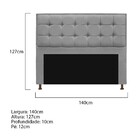 Kit Cabeceira E Calçadeira Copenhague 140 Cm Casal Suede Cinz