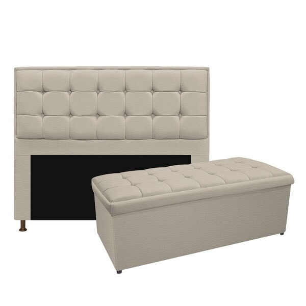 Kit Cabeceira E Calçadeira Copenhague 160 Cm Queen Size Coran