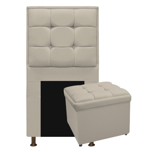 Kit Cabeceira E Calçadeira Copenhague 90 Cm Solteiro Corano B