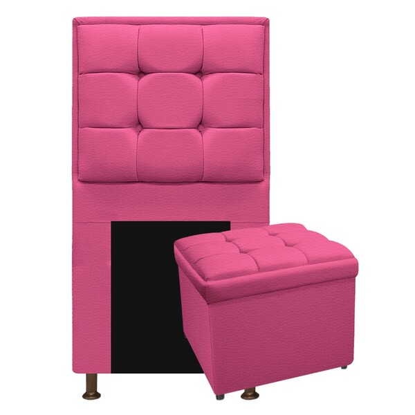 Kit Cabeceira E Calçadeira Copenhague 90 Cm Solteiro Corano P