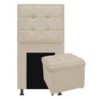 Kit Cabeceira E Calçadeira Copenhague 90 Cm Solteiro Suede Be