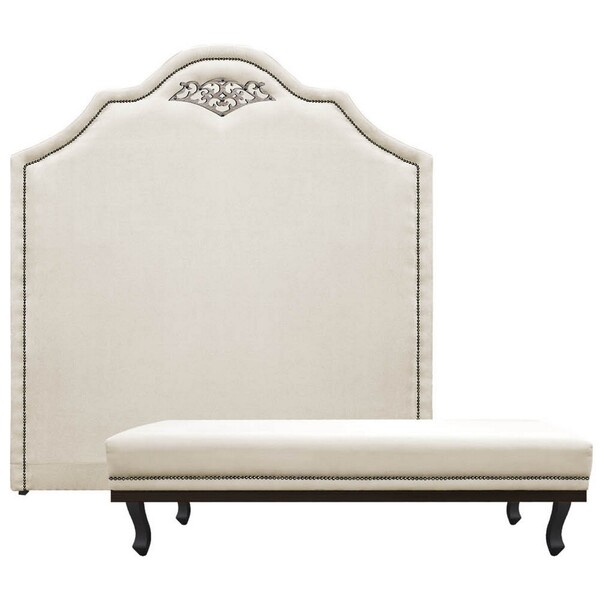 Kit Cabeceira E Calçadeira King Orlando P02 195 Cm Para Cama