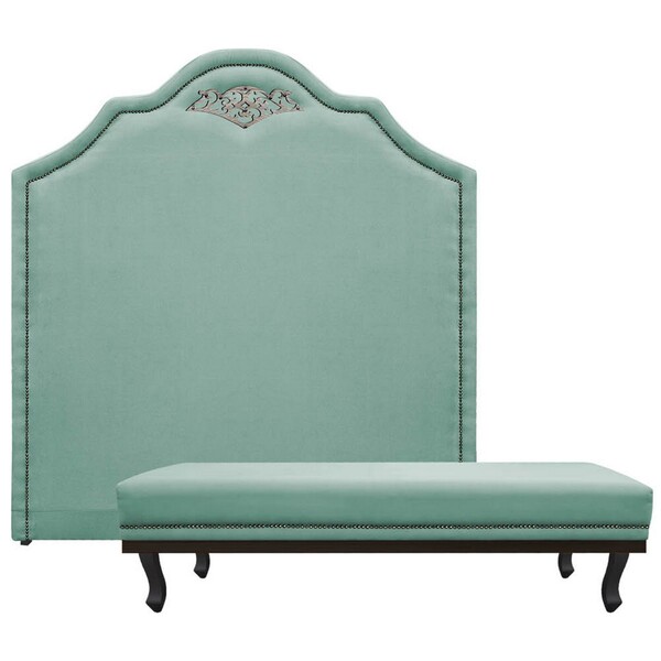 Kit Cabeceira E Calçadeira King Orlando P02 195 Cm Para Cama