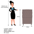 Kit Cabeceira E Calçadeira Liverpool 100 Cm Solteiro Linho Ro