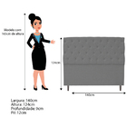 Kit Cabeceira E Calçadeira Liverpool 140 Cm Casal Linho Chumb