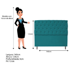 Kit Cabeceira E Calçadeira Liverpool 140 Cm Casal Suede Azul