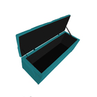 Kit Cabeceira E Calçadeira Liverpool 140 Cm Casal Suede Azul