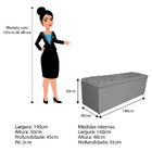 Kit Cabeceira E Calçadeira Liverpool 140 Cm Casal Suede Cinza