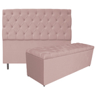 Kit Cabeceira E Calçadeira Liverpool 160 Cm Queen Size Suede