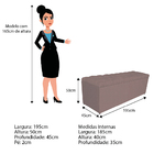 Kit Cabeceira E Calçadeira Liverpool 195 Cm King Size Linho R