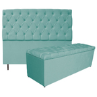 Kit Cabeceira E Calçadeira Liverpool 195 Cm King Size Suede A