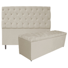 Kit Cabeceira E Calçadeira Liverpool 195 Cm King Size Suede B