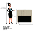 Kit Cabeceira E Calçadeira Manchester 140 Cm Casal Linho Bege