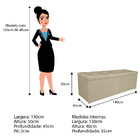 Kit Cabeceira E Calçadeira Manchester 140 Cm Casal Linho Bege