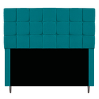 Kit Cabeceira E Calçadeira Manchester 140 Cm Casal Suede Azul