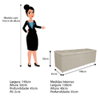 Kit Cabeceira E Calçadeira Manchester 140 Cm Casal Suede Bege