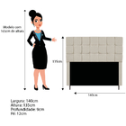 Kit Cabeceira E Calçadeira Manchester 140 Cm Casal Suede Bege