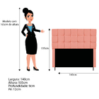 Kit Cabeceira E Calçadeira Manchester 140 Cm Casal Suede Cora