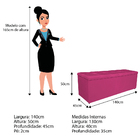 Kit Cabeceira E Calçadeira Manchester 140 Cm Casal Suede Pink