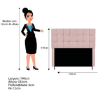 Kit Cabeceira E Calçadeira Manchester 140 Cm Casal Suede Rosê